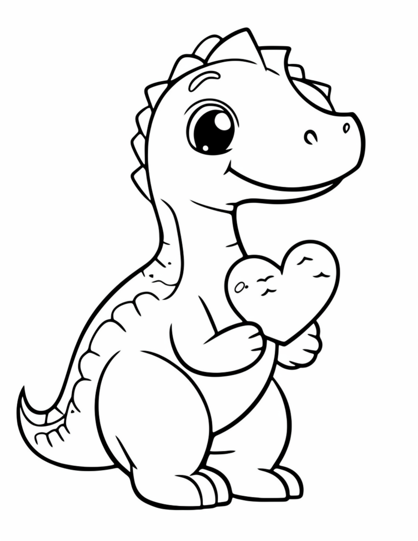 Dinosaur valentines coloring pages