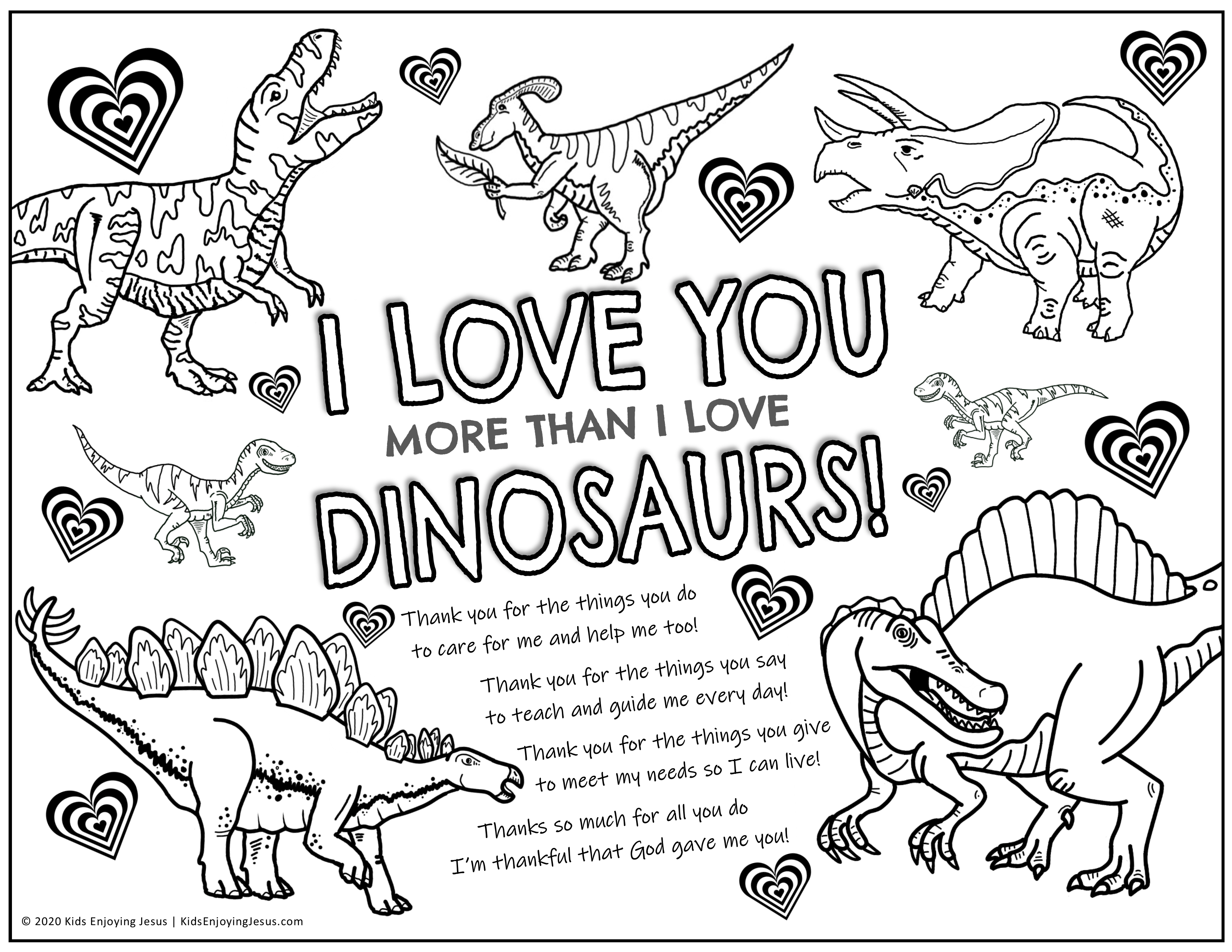 I love you more than dinosaurs craft â kids enjoying jesus