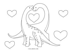 Free printable dinosaur valentines day coloring pages for kids