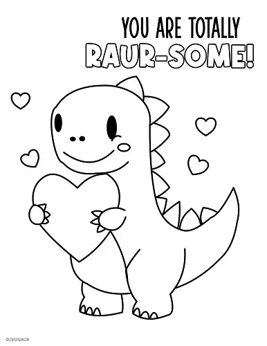 Dinosaur valentines coloring pages â cenzerely yours