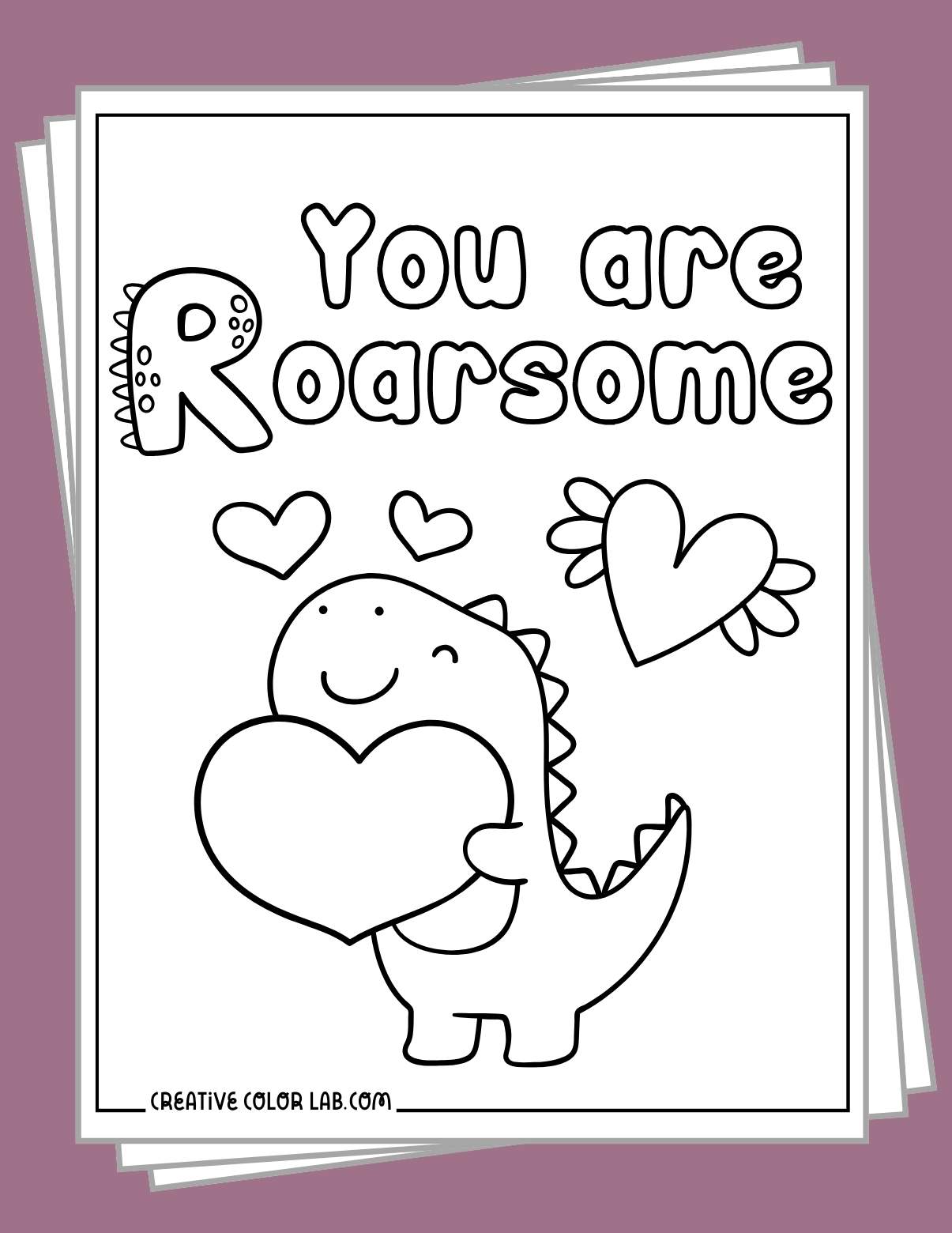 Printable dinosaur valentine coloring pages free pdfs