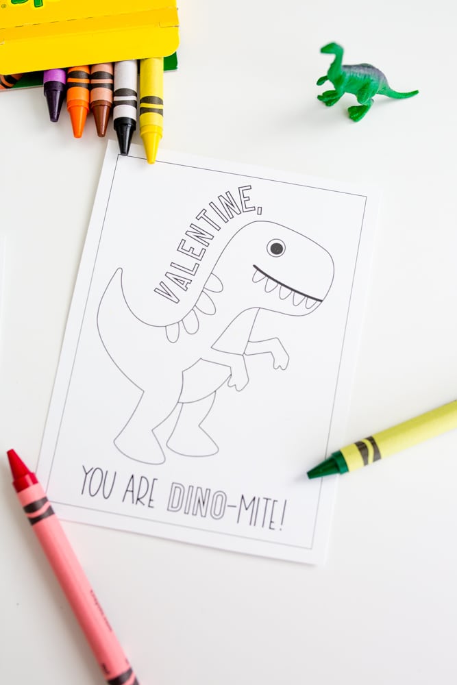 Dinosaur valentine cards free printable