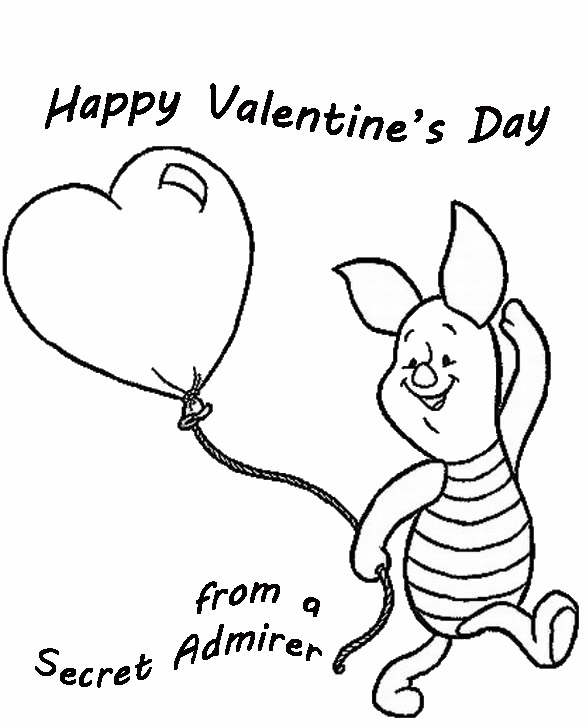 Disney coloring pages happy valentines day coloring sheet disneys piglet