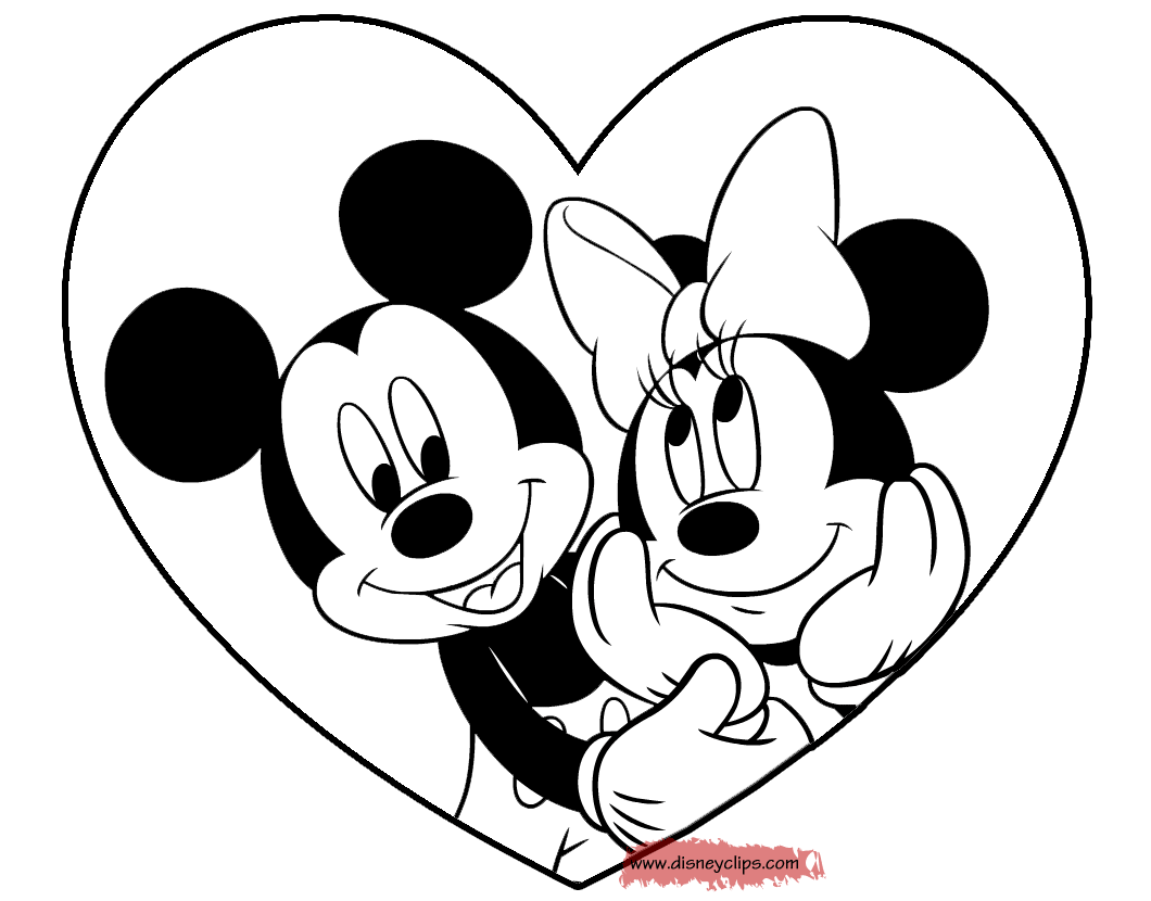 Disney valentines day coloring pages