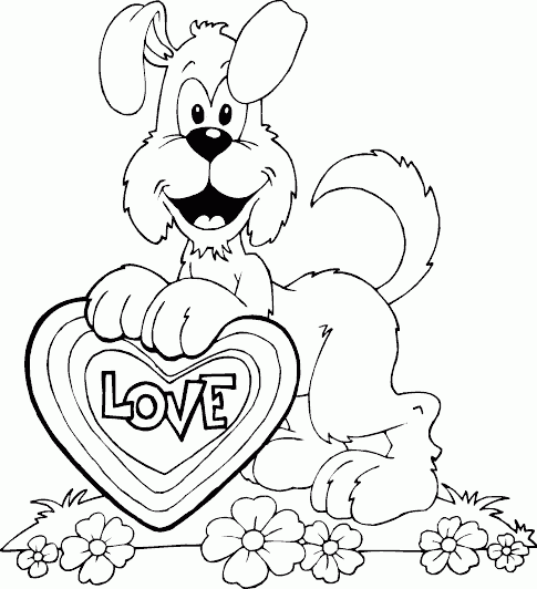 Dog with heart page