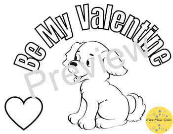 Happy valentines day coloring page be my valentine dog heart february