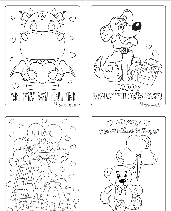 Valentines coloring pages printable