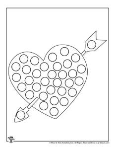 Valentine heart do a dot printables free preschool woo jr kids activities childrens publishing dot marker printables do a dot valentine bingo