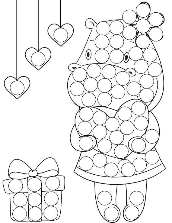 Valentines day dot marker coloring pages do a dot valentines painting valentines printable love coloring pages vday coloring vday print instant download