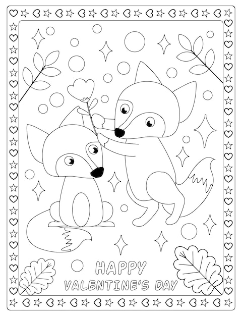 Premium vector valentines day coloring pages