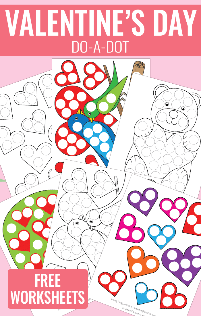 Valentines day do a dot printables