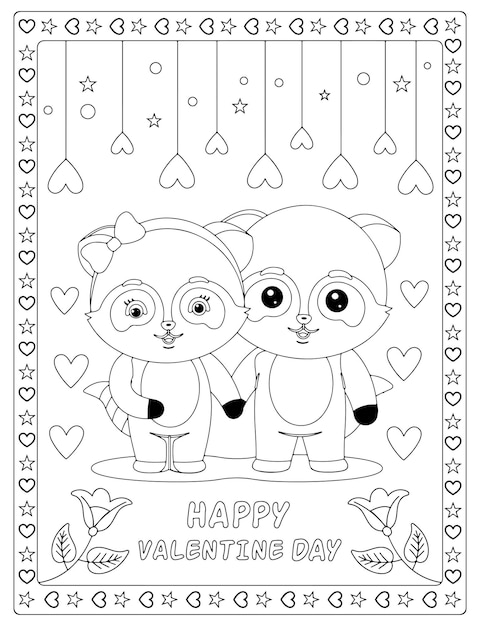 Premium vector valentines day coloring pages