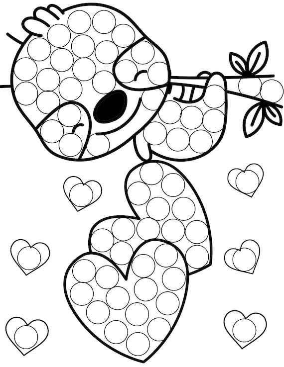 Valentines day dot marker coloring pages do a dot valentines painting valentines printable love coloring pages vday coloring vday print