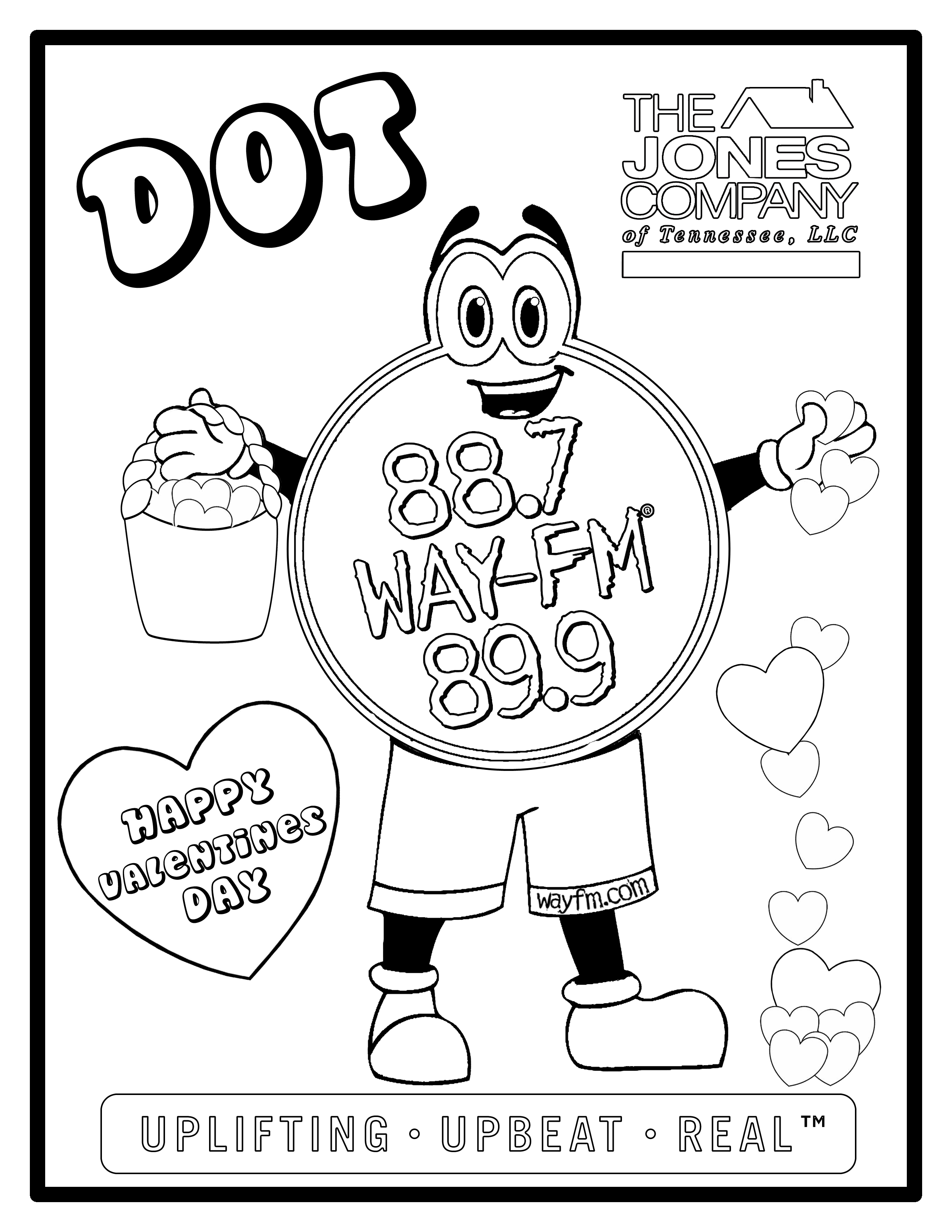 Dot the mascot coloring sheet