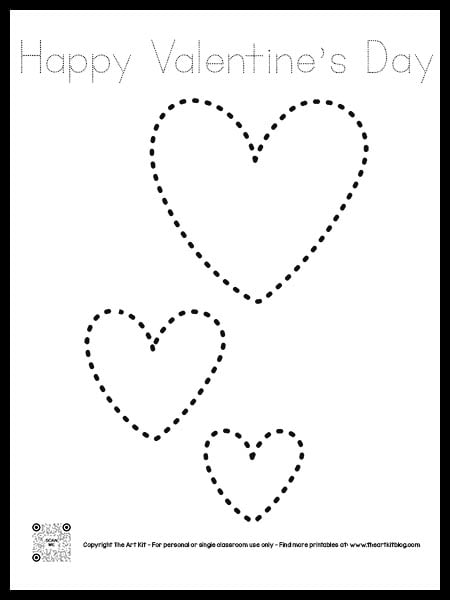 Happy valentines day coloring page dotted font â the art kit