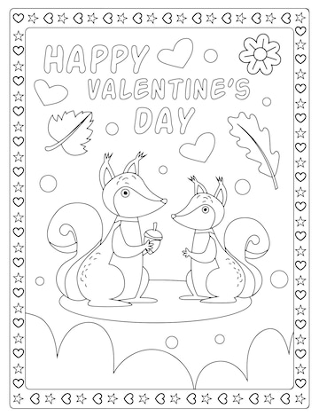 Premium vector valentines day coloring pages