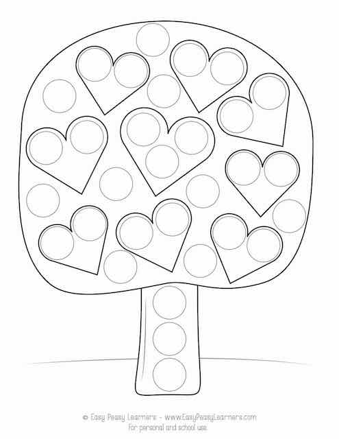 Valentines day do a dot printables