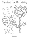 Valentines day dot painting coloring page