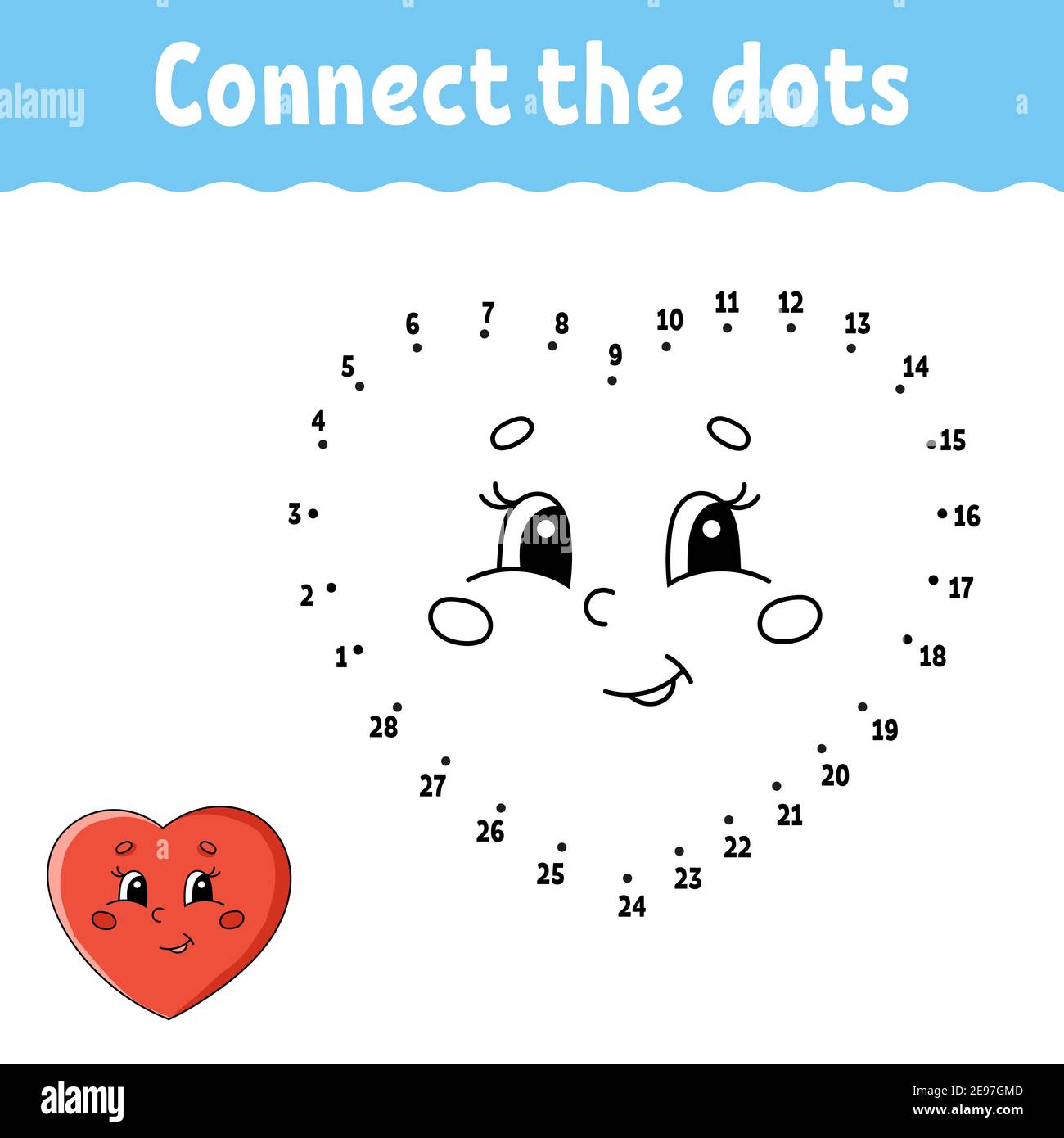 Dot to dot game draw a line valentines day for kids activity worksheet coloring book with answer cartoon character vector illustration stock vector image art