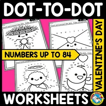 Connect the dot to dot valentines day math coloring pages number activity sheet