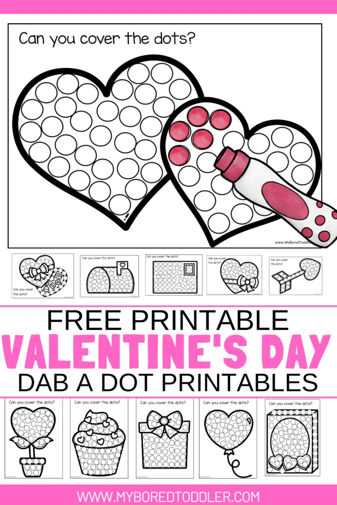 Free valentines day dot printables for toddlers