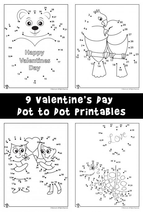 Printable valentines day dot to dots puzzles woo jr kids activities childrens publishing