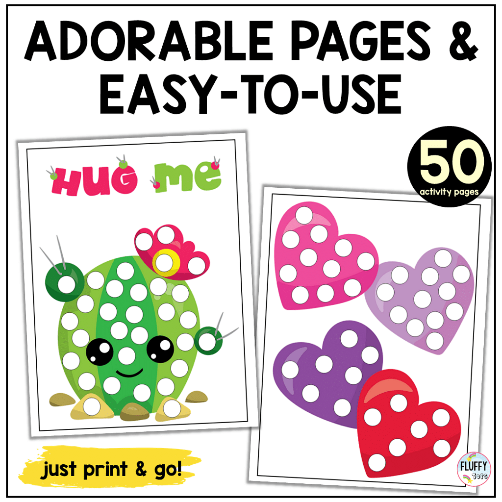 Adorable pages of valentines day dot printables