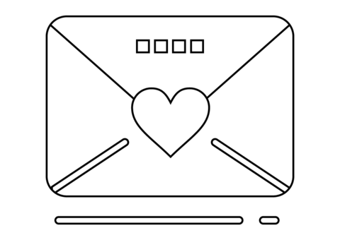 Valentines day envelope coloring page free printable coloring pages