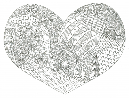 Valentines day adult coloring