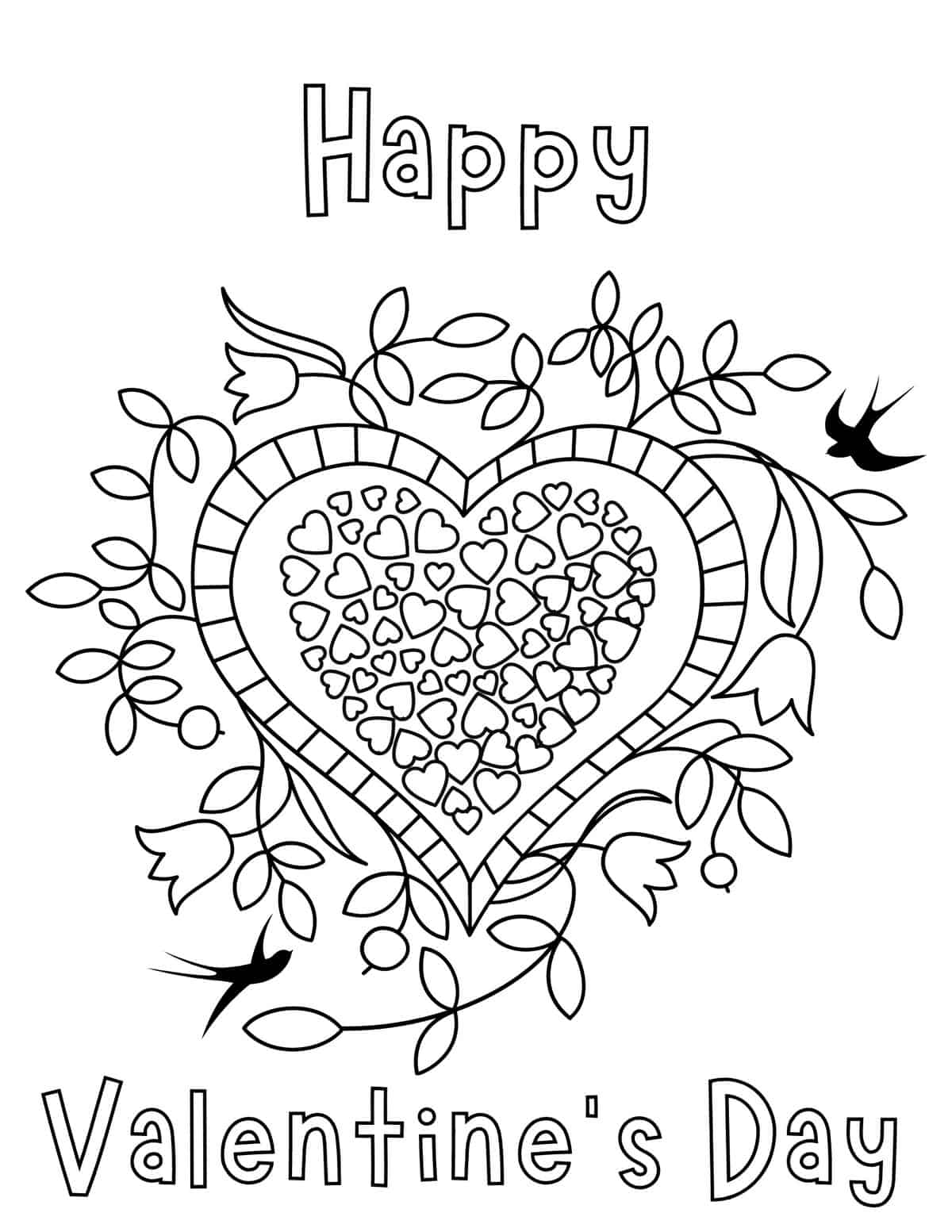 Free valentine coloring pages for kids