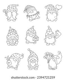 Valentine gnome coloring page images stock photos d objects vectors