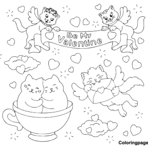 Valentines day cards coloring pages printable for free download