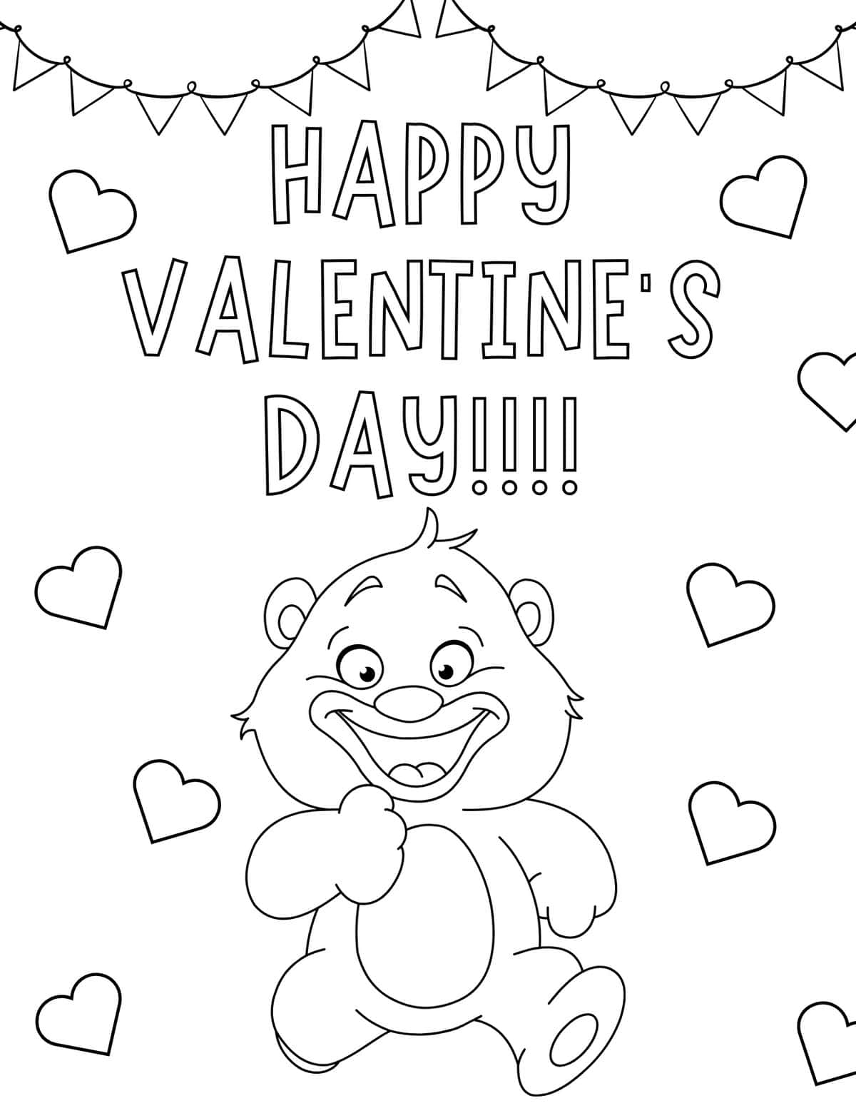 Free valentine coloring pages for kids