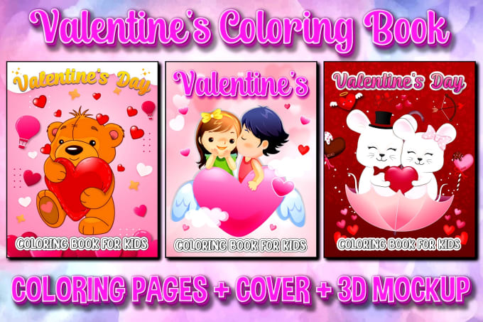 Do valentines day coloring book cover for toddler children kids by tasnimbhuyan