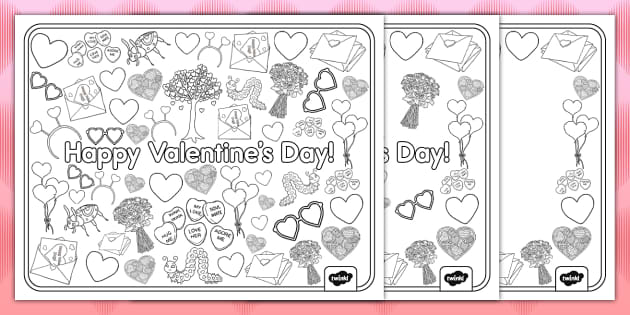 Printable valentines day coloring sheets usa