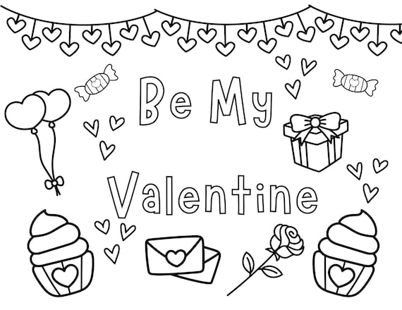 Valentines day coloring page valentines day printable