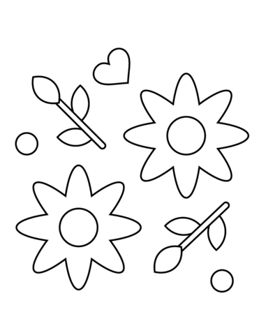 Valentines day gift flowers coloring page free printable coloring pages