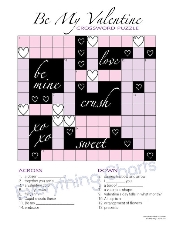 Valentine crossword puzzle pdf filesprintables