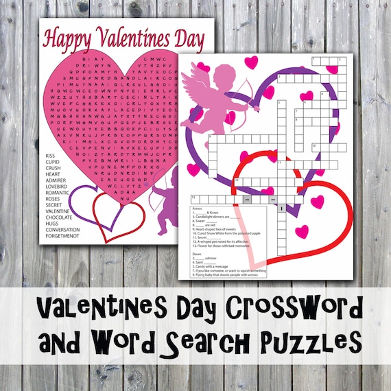 Buy valentines day crossword puzzle and word search party game printables instant download online in india