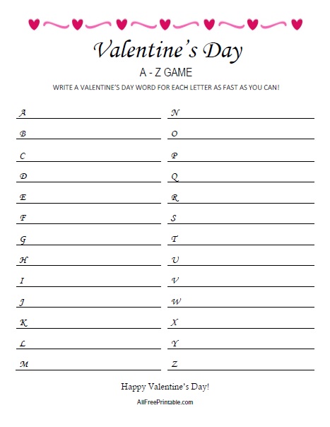 Valentines day â free printable