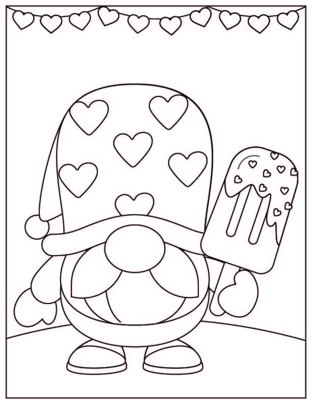 Valentines day gnome coloring pages free printable fairy garden diy