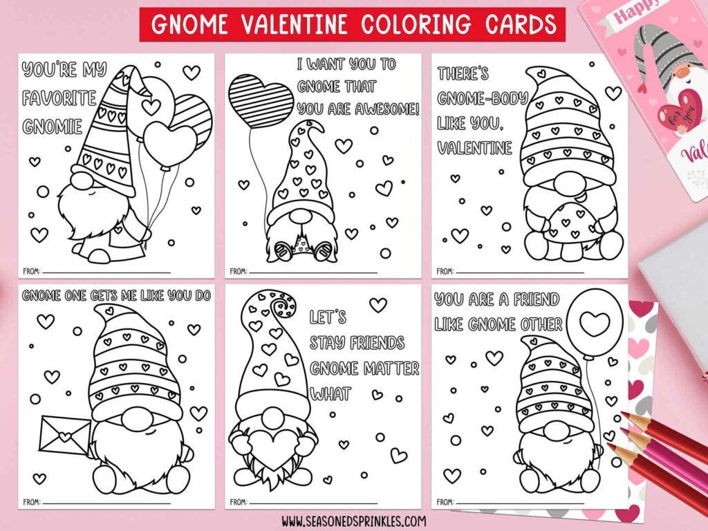 Cute valentines gnomes printables