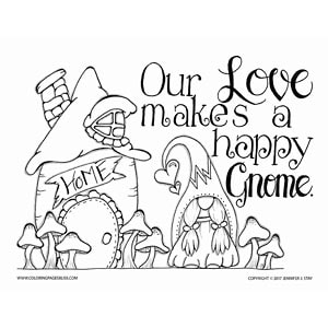 Download fun gnome coloring pages for adults and kids