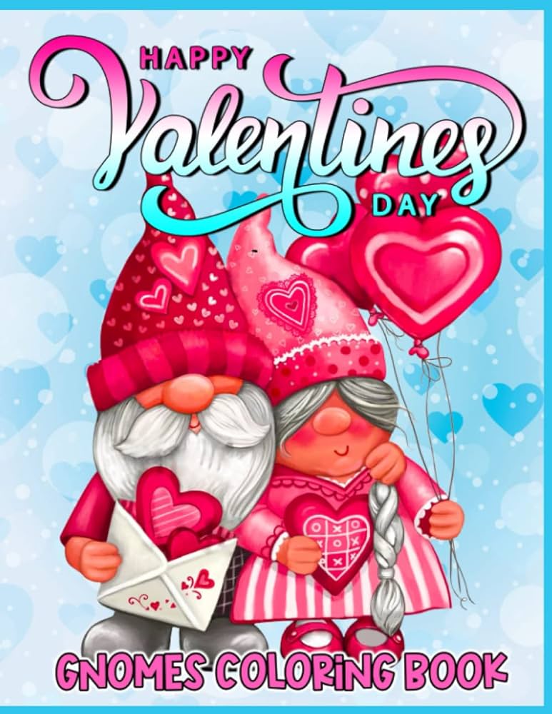 Gnome valentine coloring book for adults beautiful gnomes coloring book for adults relaxation valentines day coloring book with lovely gnome characters herzau natalie books