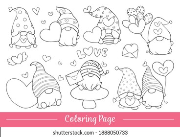 Valentine gnome coloring page images stock photos d objects vectors