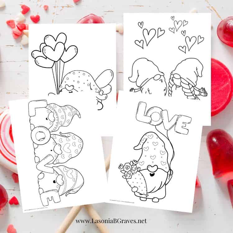 Free printable gnomes valentines coloring pages with bonus free valentines cards â lasonia b graves