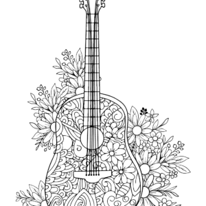 Guitar coloring pages printable for free download