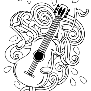 Guitar coloring pages printable for free download