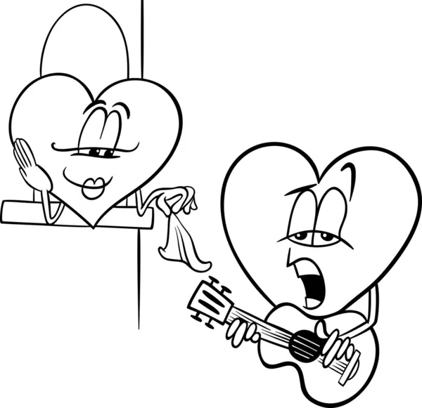 Heart love song cartoon coloring page stock vector by izakowski