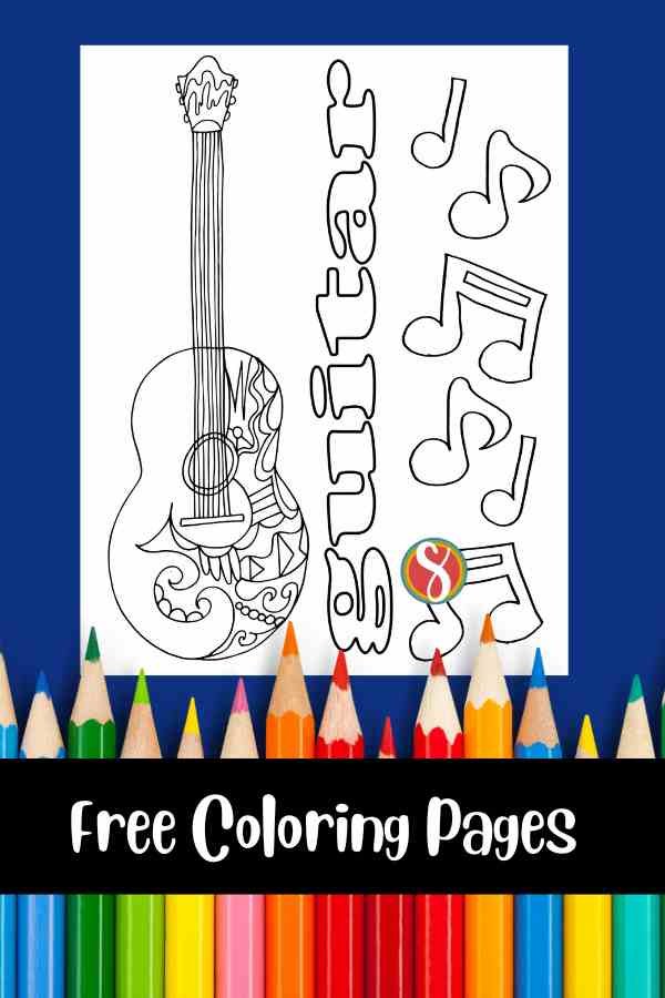 Free music coloring pages â stevie doodles